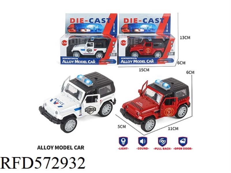 1:32 ACOUSTO-OPTIC ALLOY PULL-BACK JEEP