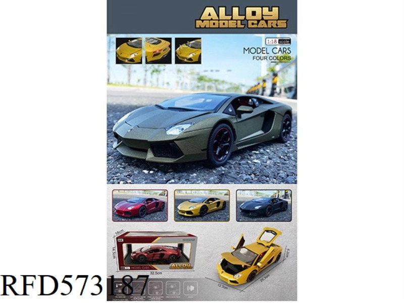 1:18 ALLOY PULL-BACK CAR MODEL LAMBORGHINI, WITH LIGHTING AND MUSIC.