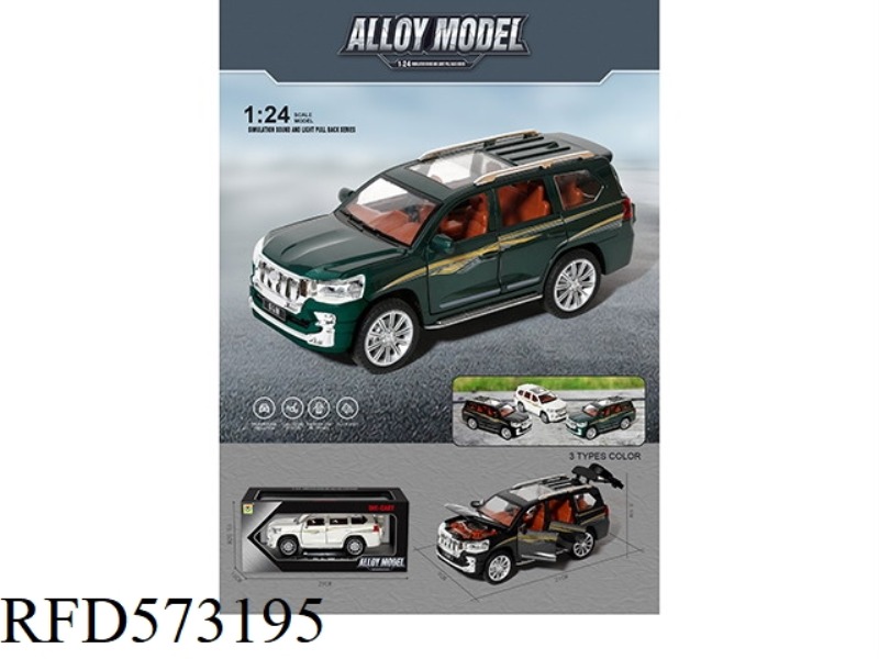 1:24 ALLOY PULL-BACK CAR MODEL PRADO WITH LIGHTING AND MUSIC.