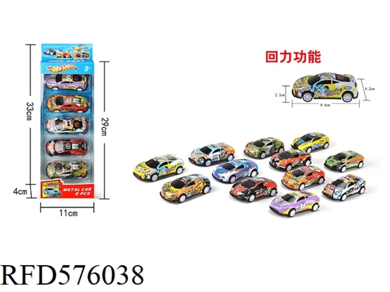 PULL-BACK LIGHT ALLOY/METAL CAR (5 BOXES)