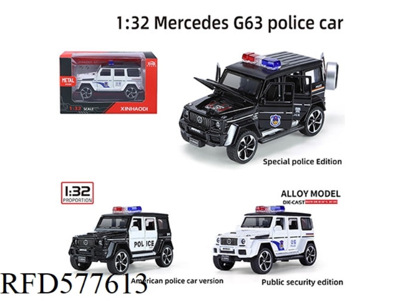 1:32 MERCEDES-BENZ G63 (POLICE CAR VERSION) BLISTER BOX (INCLUDING BASE DISPLAY STAND)