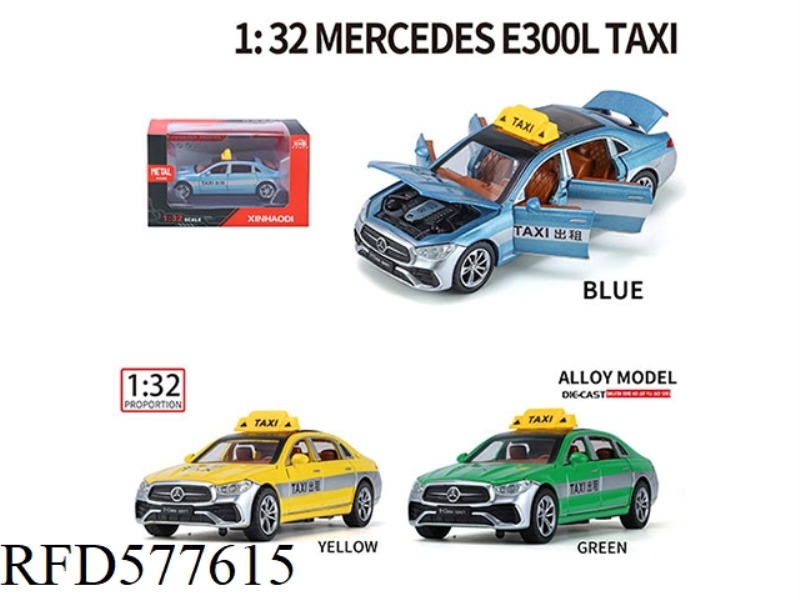 1:32 MERCEDES-BENZ E300L (TAXI) BLISTER BOX (INCLUDING BASE DISPLAY STAND)