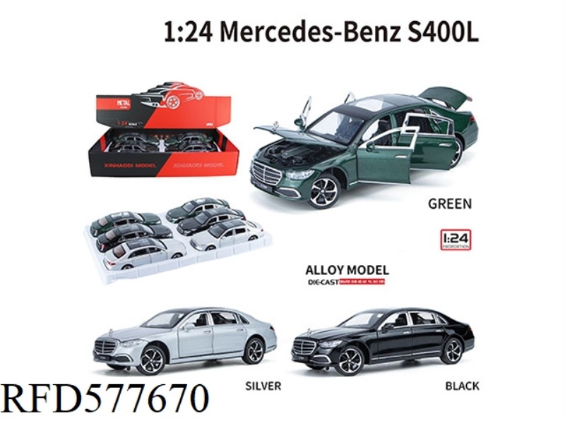 1:24 MERCEDES-BENZ S400L 6 PCS/DISPLAY BOX
