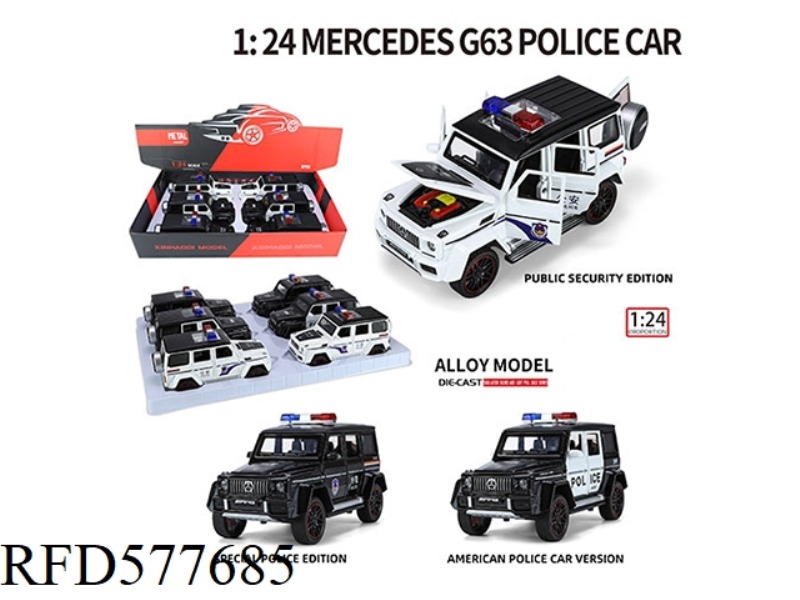1:24 MERCEDES-BENZ G63 (POLICE CAR VERSION) 6 PCS/DISPLAY BOX