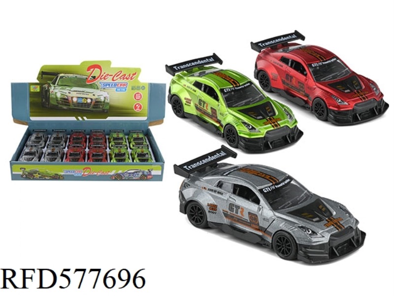 1:36 ALLOY CAR NISSAN GTR RACING PULL-BACK (12 PIECES)