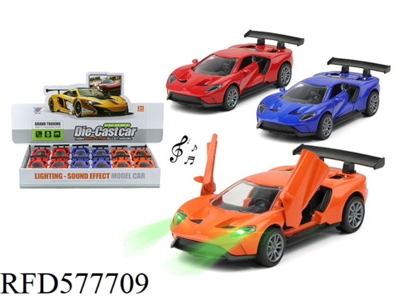 1:32 ALLOY CAR FORD GT OPEN SCISSORS DOOR COMEBACK LIGHT MUSIC (12 PIECES)