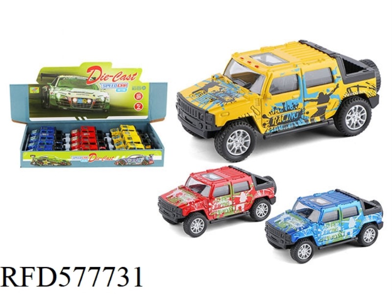 1:36 ALLOY HUMMER H2 PULL-BACK MODEL (12 PIECES)