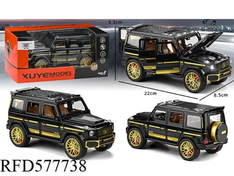 1:24 BABOS BLACK GOLD ALLOY MODEL PULL BACK 6 DOOR LIGHTING MUSIC (1 ONLY)