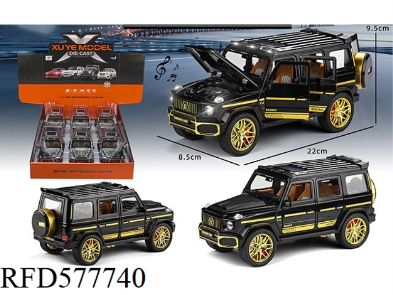 1:24 BABOS BLACK GOLD ALLOY MODEL PULL BACK 6 DOOR LIGHTING MUSIC (6 PIECES)
