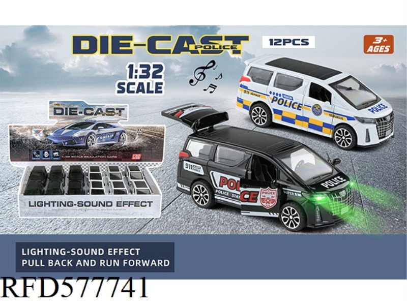 1:32 ALLOY CAR ELFA POLICE CAR 3 DOOR PULL BACK LIGHTS MUSIC (12 ONLY)