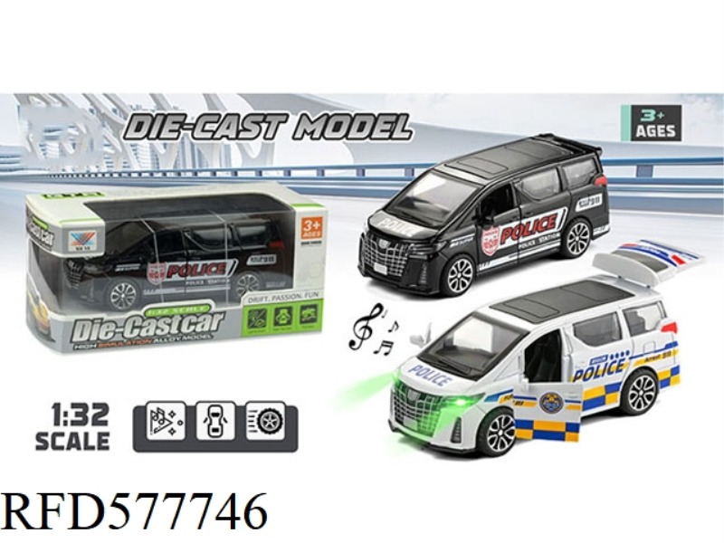 1:32 ALLOY PULL BACK DOOR POLICE CAR LIGHTS MUSIC ELFA (1 PACK ONLY)