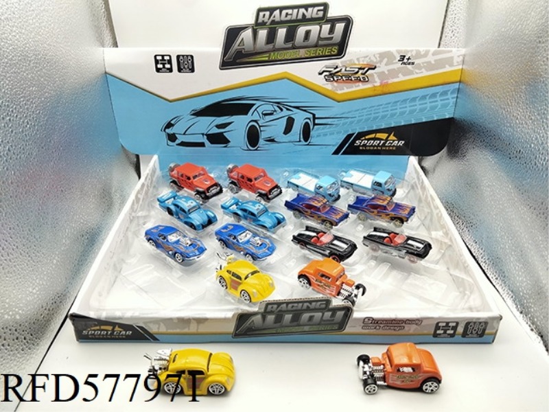 SLIDING ALLOY CLASSIC CAR 16PCS