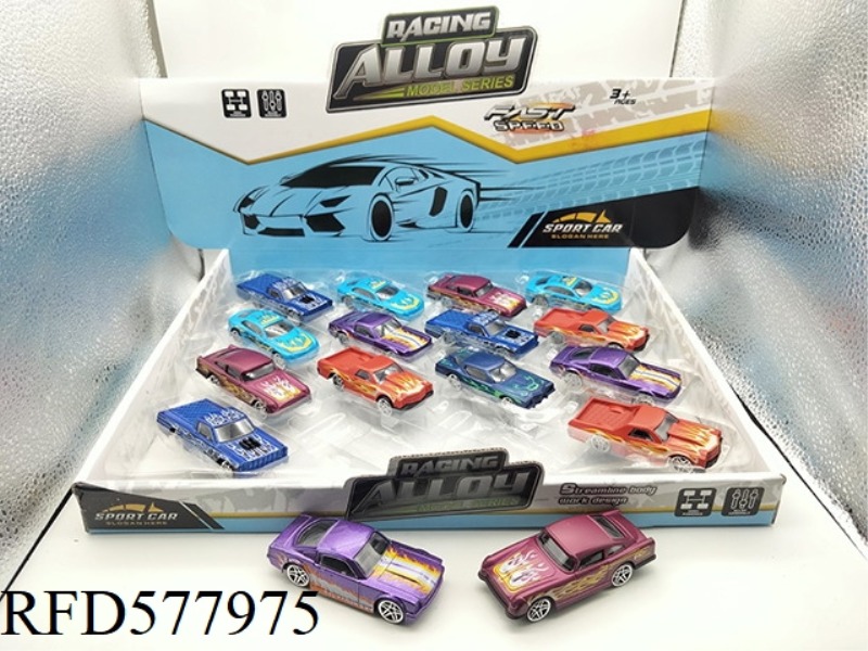 SLIDING ALLOY CLASSIC CAR 6 MIXED 16PCS