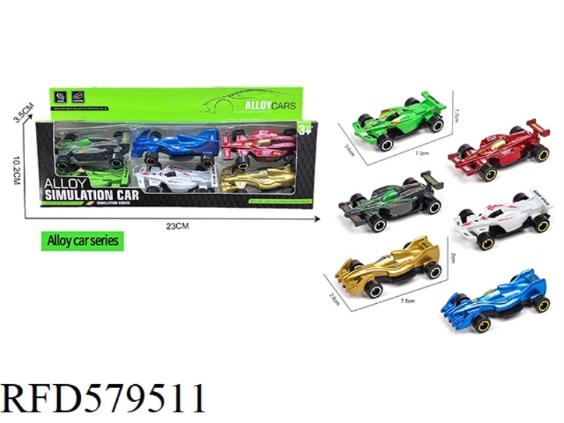 SIX F1 ALLOY RACING CARS