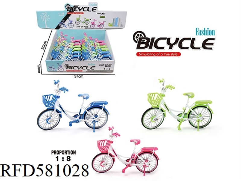 1:8 ALLOY THREE COLOR BOUTIQUE BICYCLE 12PCS