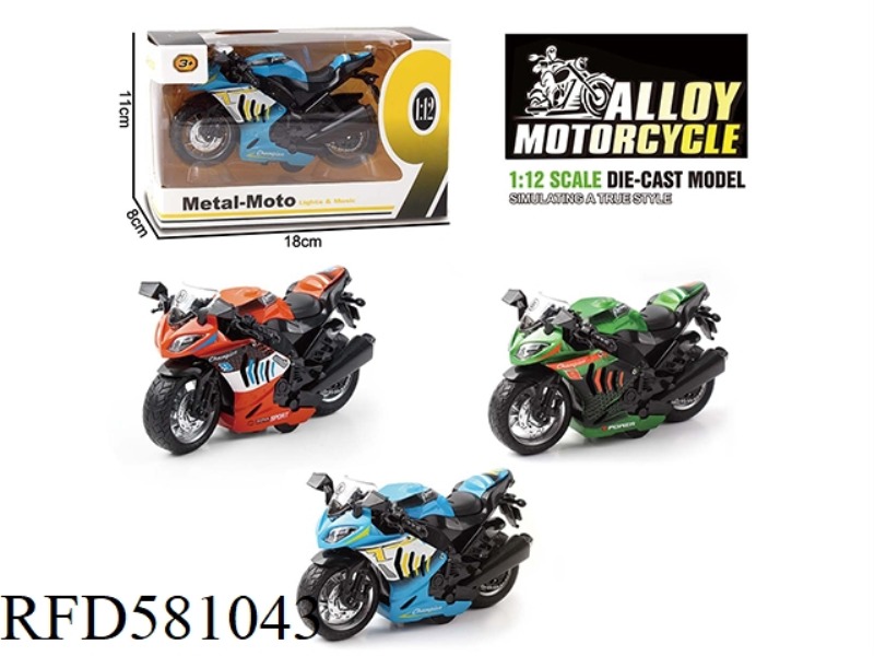1:12 METAL MUSIC PULL-BACK KAWASAKI MOTORCYCLE