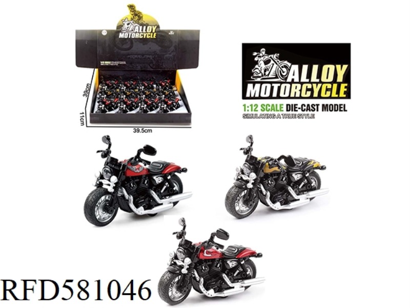1:12 ALLOY MUSIC PULL-BACK HARLEY 12PCS