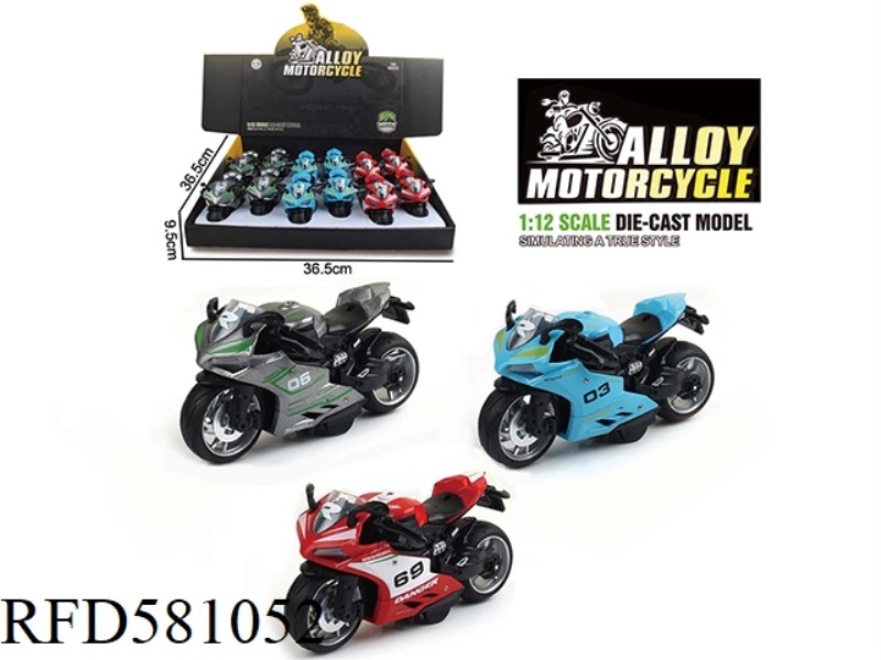 1:12 METAL MUSIC PULAI DUCATI MOTORCYCLE 12PCS