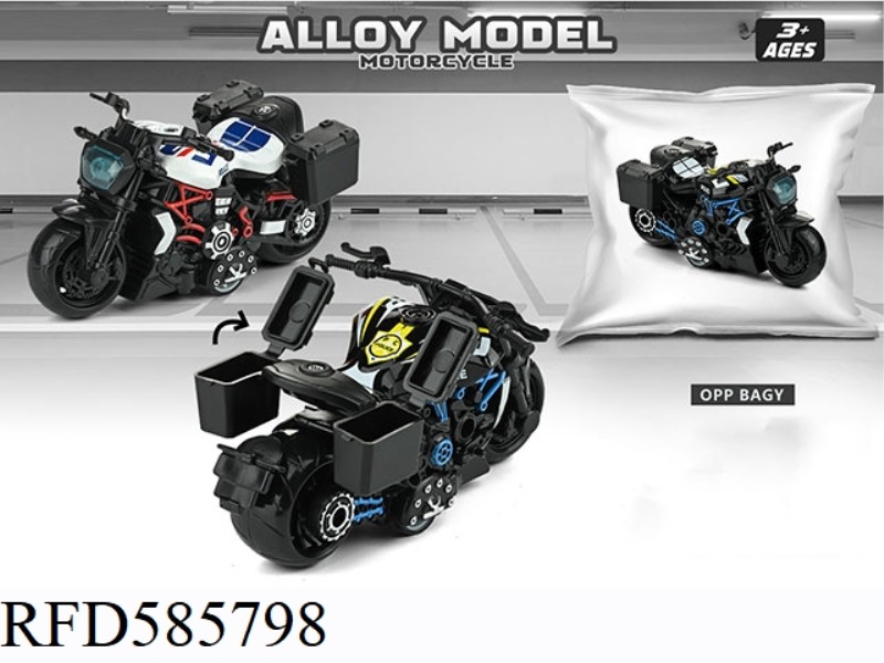 1: 32 ALLOY DEVIL MOTORCYCLE POLICE CAR PULL BACK