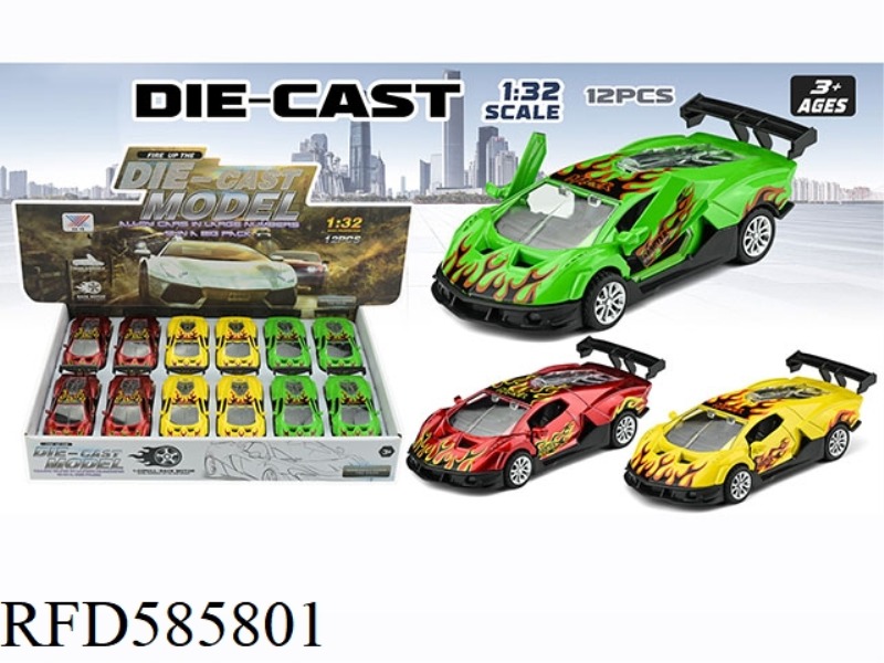 1:32 ALLOY CAR LAMBORGHINI PRINTED DRAGON WARRIOR OPENS THE DOOR (12 PACKS)