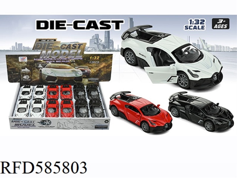 1:32 ALLOY CAR BUGATTI PULL BACK TO OPEN THE DOOR (12 PACKS)