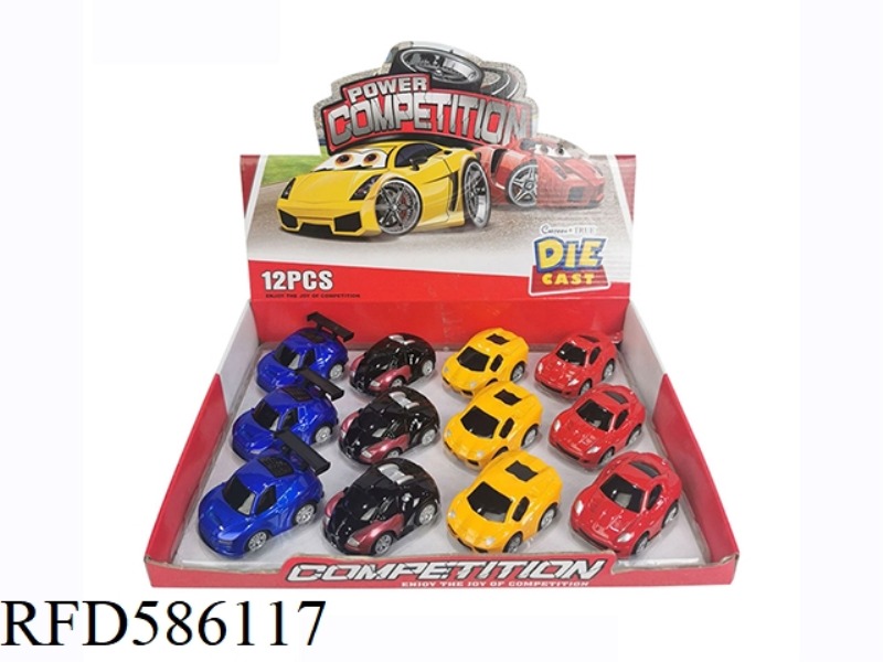 Q CARTOON WARRIOR ALLOY CAR 12PCS