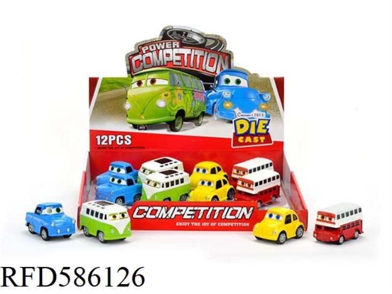 CAR STORY Q CARTOON WARRIOR ALLOY CAR 12PCS