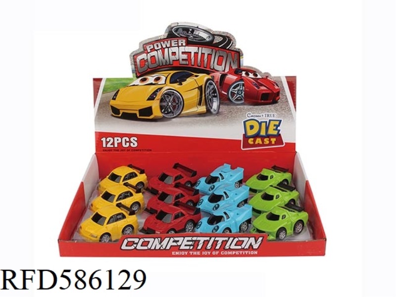 Q CARTOON WARRIOR ALLOY CAR 12PCS