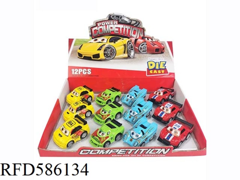 CARTOON RACING CAR STORY WARRIOR ALLOY CAR 12PCS