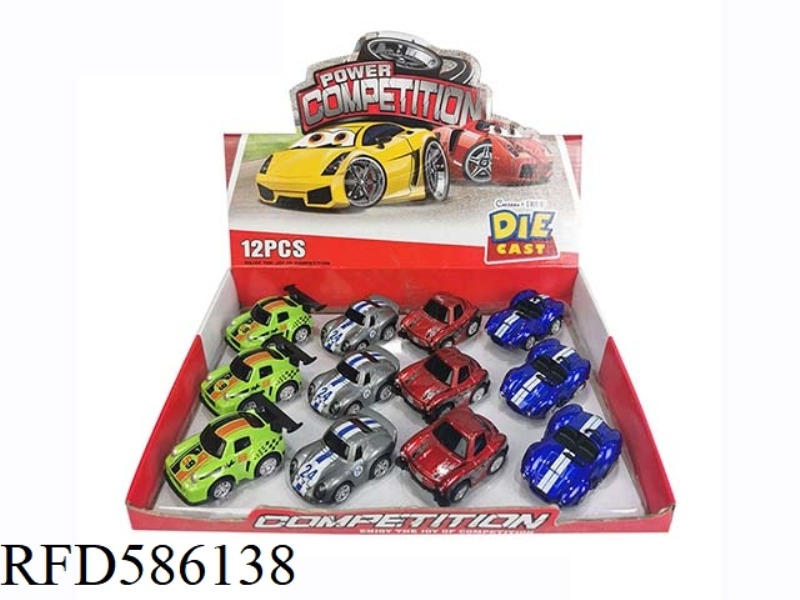 Q CARTOON WARRIOR ALLOY RACING CAR 12PCS