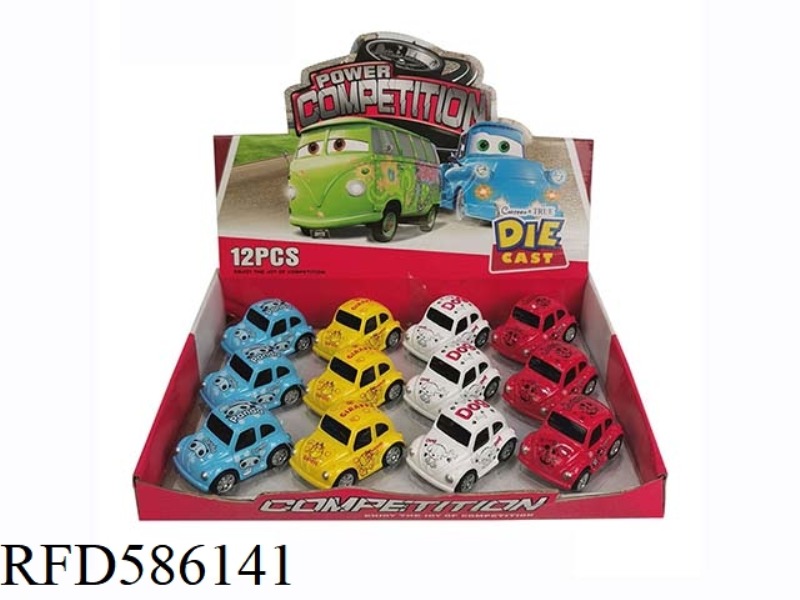1:64 CARTOON BEETLE WARRIOR ALLOY CAR 12PCS