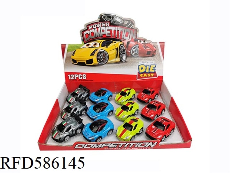 Q CARTOON WARRIOR ALLOY CAR 12PCS