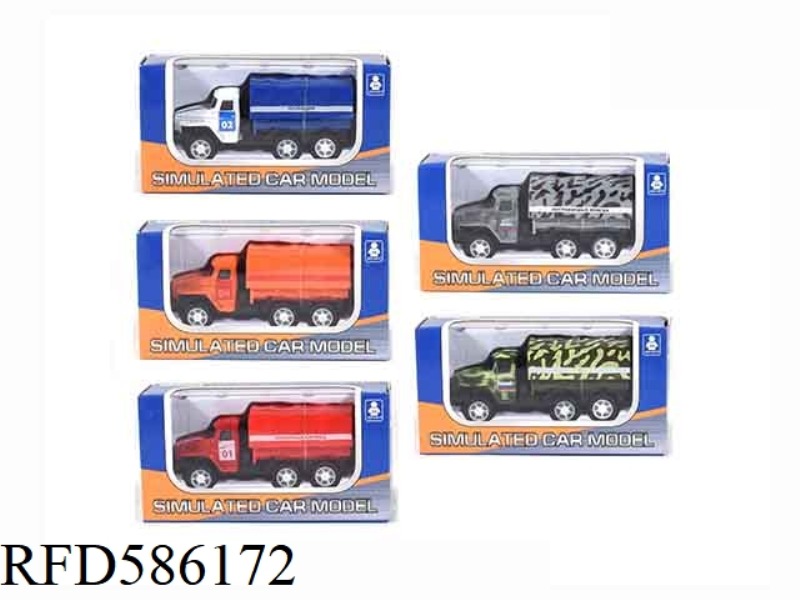 1:64 RUSSIAN PULL-BACK ALLOY CARAVAN 5 MODELS MIXED.