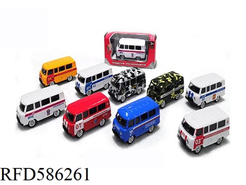 1:43 RUSSIAN JEEP PULL BACK ALLOY CAR (9 MODELS MIXED)