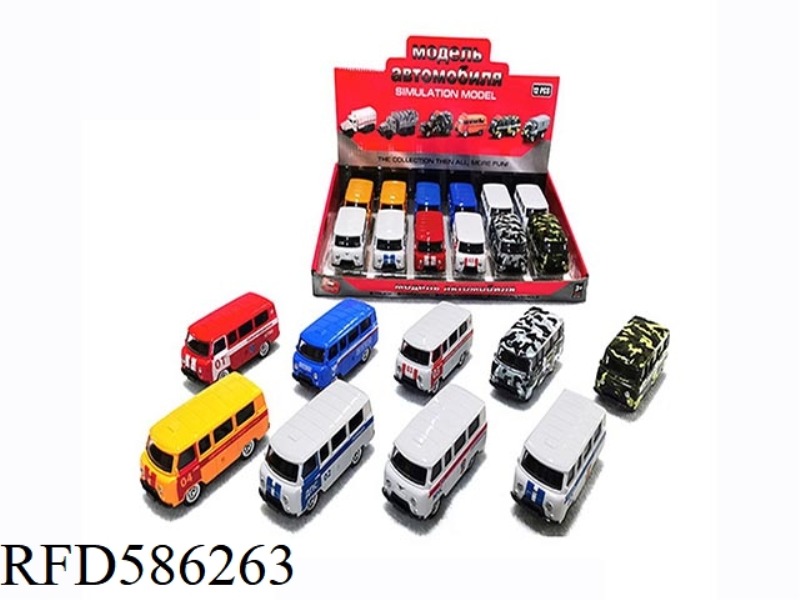 1: 43 RUSSIAN BUS PULL-BACK ALLOY CAR (9 MODELS MIXED) 12PCS