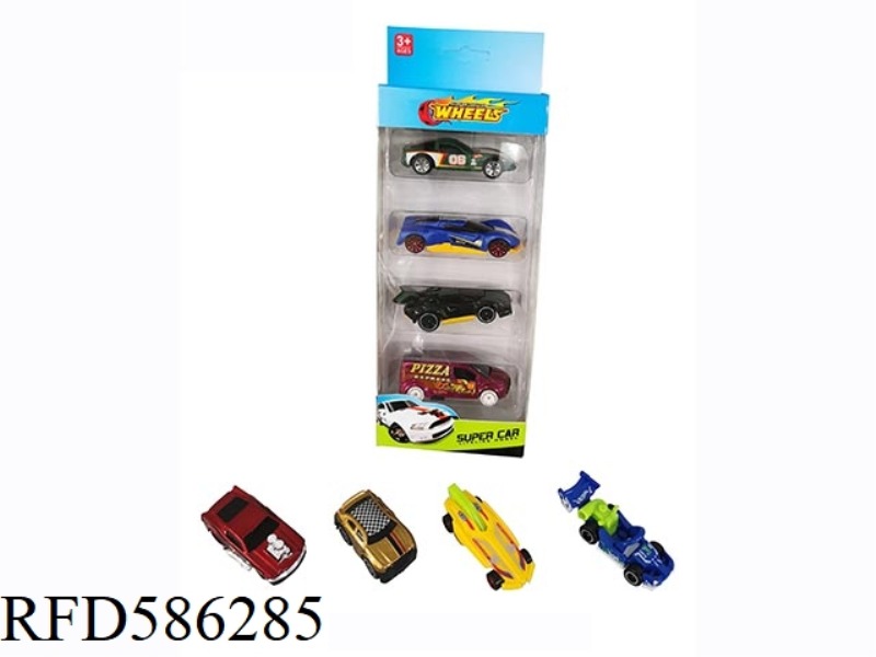 1:64 HOT WHEELS FOUR/DISPLAY BOX SLIDING ALLOY CAR