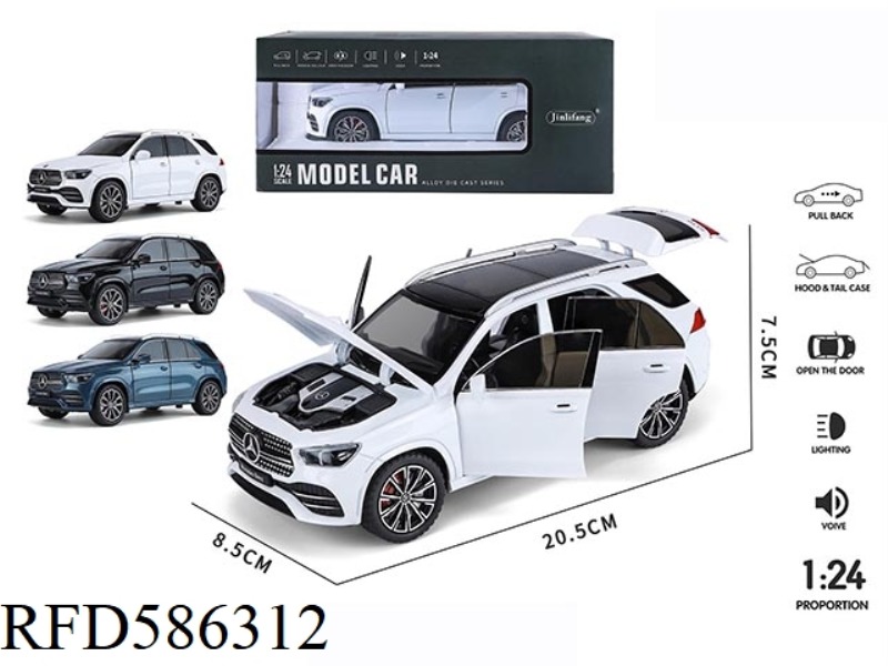 NEW 1: 24 MERCEDES-BENZ GLE ACOUSTO-OPTIC SIX-DOOR PULL-BACK ALLOY CAR FOAM E-COMMERCE BOX