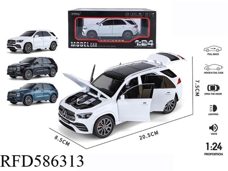 NEW 1: 24 MERCEDES-BENZ GLE ACOUSTO-OPTIC SIX-DOOR PULL-BACK ALLOY CAR BRACKET BOX