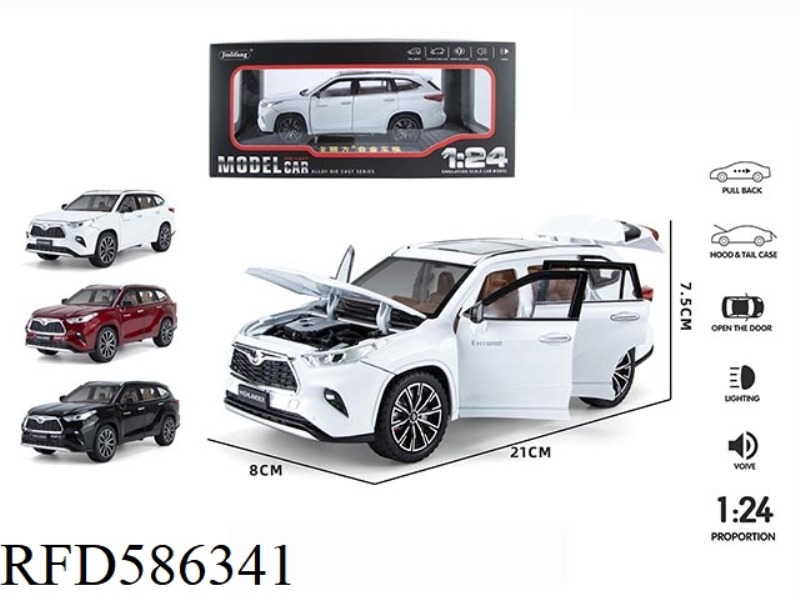 1:24 6 OPEN THE DOOR HIGHLANDER ACOUSTO-OPTIC PULL BACK ALLOY CAR (STREETCAR VERSION)