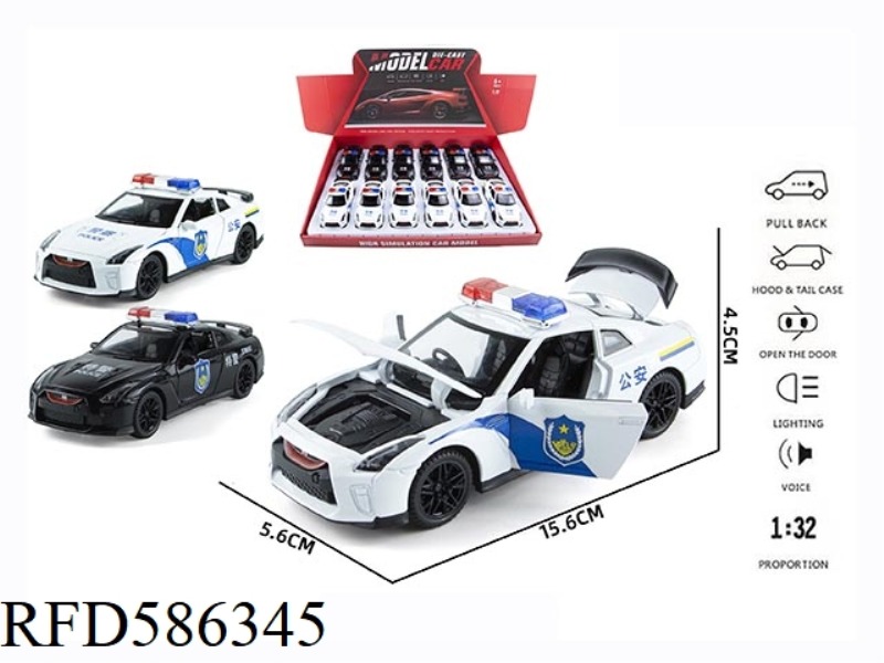 1: 32 NISSAN GTR POLICE CAR 12PCS