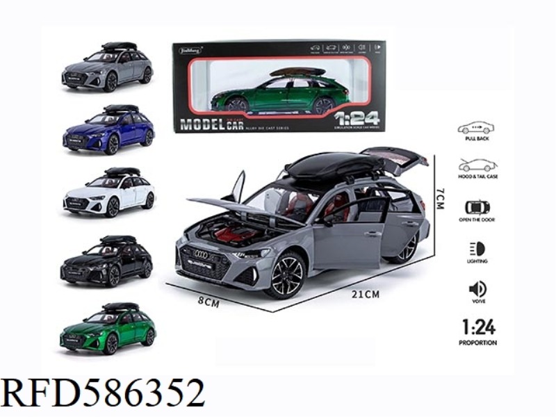 1: 24 AUDI RS6 STREETCAR VERSION ACOUSTO-OPTIC MUSIC SIX-DOOR PULL-BACK ALLOY CAR MODEL