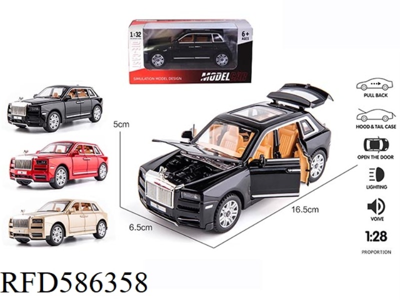 1:28 LES LES SIX-DOOR PULL-BACK ALLOY CAR WITH LIGHTING AND MUSIC.