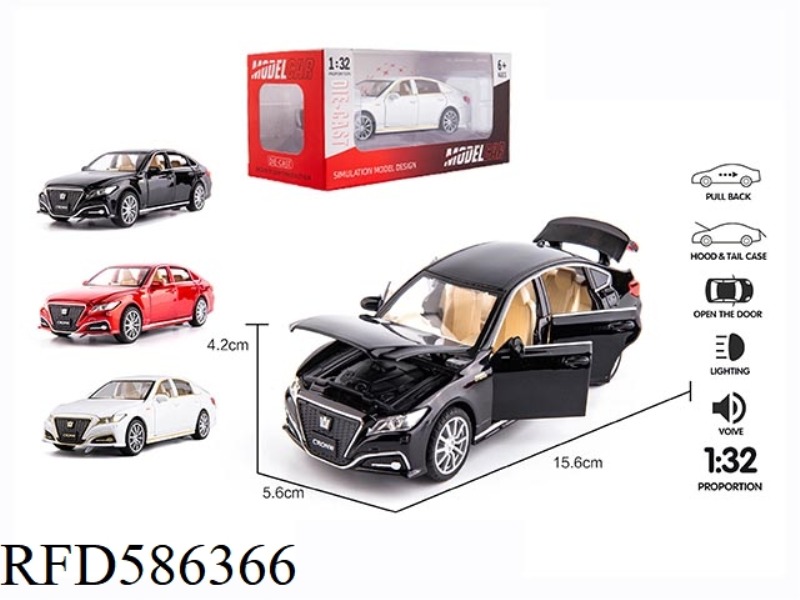 1:32 CROWN SIX-DOOR PULL-BACK ALLOY CAR WITH LIGHTING AND MUSIC