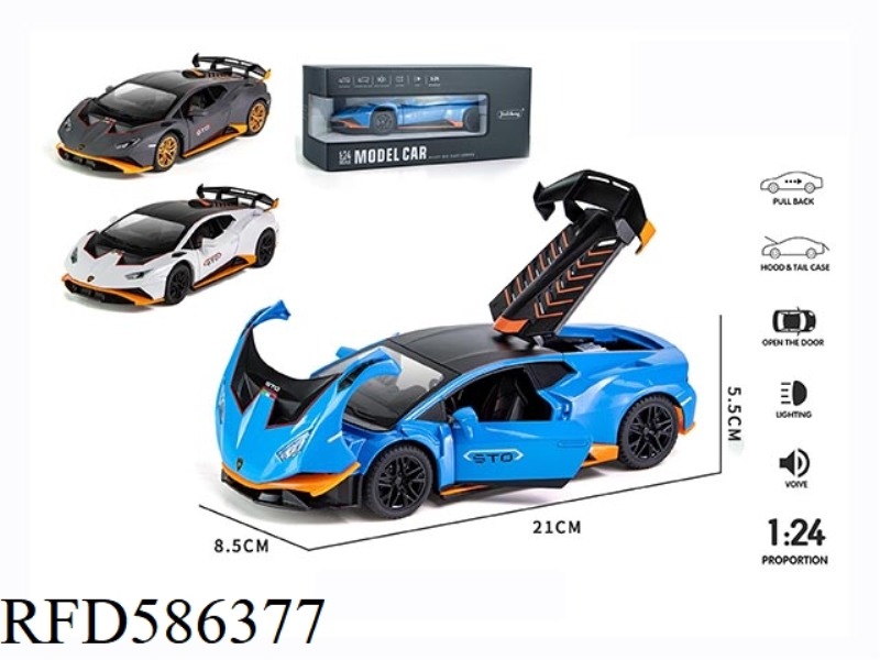 1: 24 LAMBORGHINI STO ACOUSTO-OPTIC FOUR-DOOR PULL-BACK ALLOY CAR MODEL