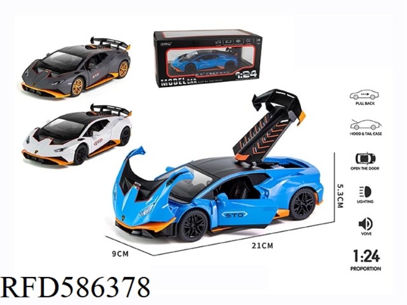 1: 24 LAMBORGHINI STO ACOUSTO-OPTIC FOUR-DOOR PULL-BACK ALLOY CAR MODEL