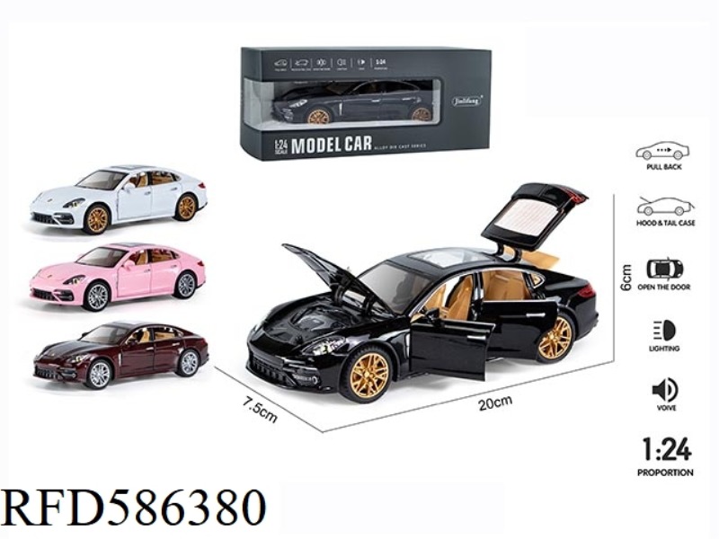 1: 24 PORSCHE PARAMERA ACOUSTO-OPTIC MUSIC SIX-DOOR PULL BACK ALLOY CAR MODEL
