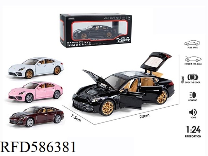 1: 24 PORSCHE PARAMERA ACOUSTO-OPTIC SIX-DOOR PULL-BACK ALLOY CAR MODEL