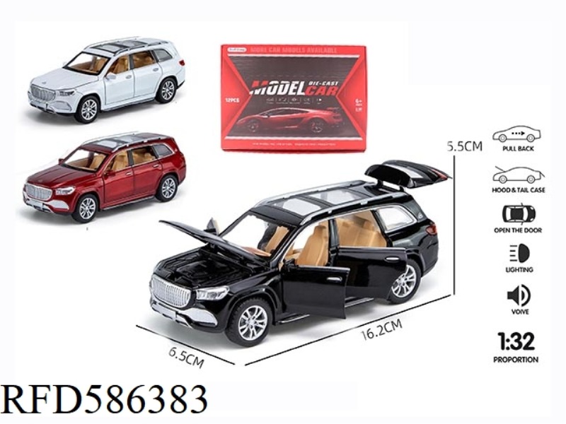 1:32 MAIBAKH ACOUSTO-OPTIC SIX-DOOR PULL-BACK ALLOY CAR MODEL