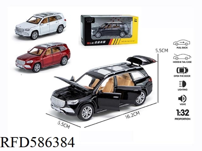 1:32 MAIBAKH WINDOW BOX ACOUSTO-OPTIC MUSIC SIX-DOOR PULL-BACK ALLOY CAR MODEL