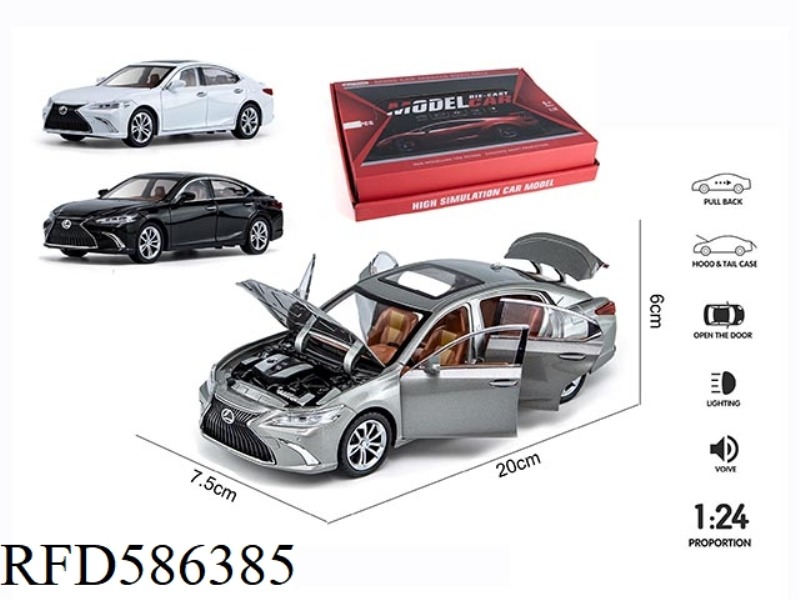 1:24 LEXUS ES300 ACOUSTO-OPTIC MUSIC SIX-DOOR PULL-BACK ALLOY CAR MODEL 6PCS